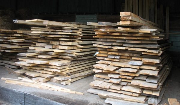 lumber stacked up
