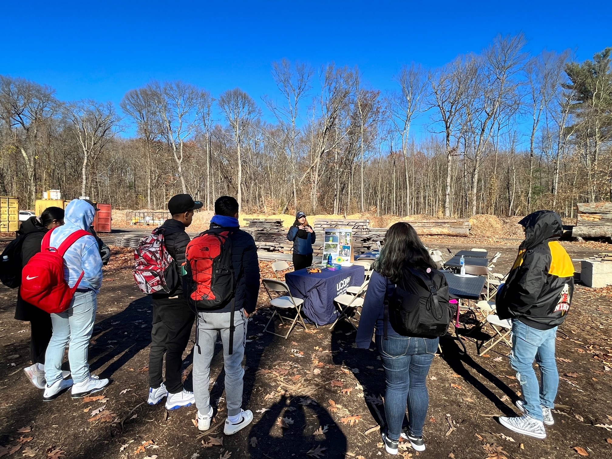 Youth learning outdoors.